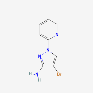 molecular formula C8H7BrN4 B8554464 3-Amino-4-bromo-1-(2-pyridyl)pyrazole 