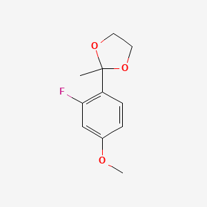 molecular formula C11H13FO3 B8554513 2-(2-Fluoro-4-methoxyphenyl)-2-methyl-1,3-dioxolane 