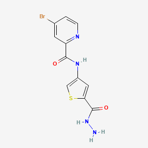 molecular formula C11H9BrN4O2S B8554518 4-bromo-N-(5-(hydrazinecarbonyl)thiophen-3-yl)picolinamide 