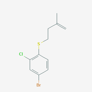 molecular formula C11H12BrClS B8554527 4-Bromo-2-chloro-1-[(3-methylbut-3-en-1-yl)sulfanyl]benzene CAS No. 1350761-65-7