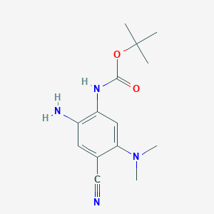 (2-Amino-4-cyano-5-dimethylamino-phenyl)-carbamic acid tert-butyl ester