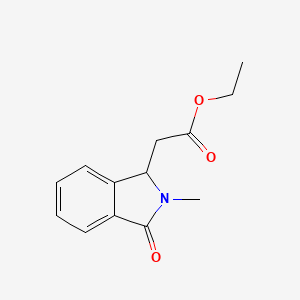 molecular formula C13H15NO3 B8554650 ethyl (2-methyl-3-oxo-2,3-dihydro-1H-isoindol-1-yl)acetate CAS No. 77533-44-9