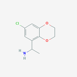 molecular formula C10H12ClNO2 B8554699 1-(6-Chloro-2,3-dihydrobenzo[b][1,4]dioxin-8-yl)ethanamine 