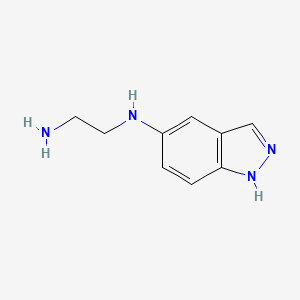 molecular formula C9H12N4 B8554773 5-(2-Aminoethylamino)-indazole 
