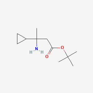 molecular formula C11H21NO2 B8554777 Tert-butyl 3-amino-3-cyclopropyl-butanoate 