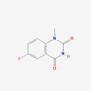 molecular formula C9H7IN2O2 B8554782 6-Iodo-1-methylquinazoline-2,4(1H,3H)-dione 