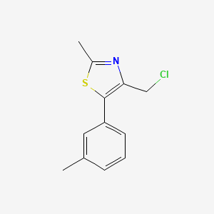 molecular formula C12H12ClNS B8554794 4-(Chloromethyl)-2-methyl-5-m-tolylthiazole 