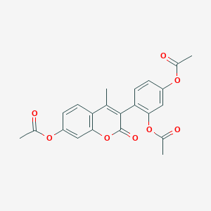 molecular formula C22H18O8 B8554802 3-(2,4-Diacetoxyphenyl)-4-methyl-7-acetoxycoumarin CAS No. 554430-05-6