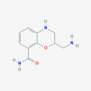 molecular formula C10H13N3O2 B8554851 Dihydro-8-carbamoyl-2H-1,4-benzoxazine-2-methanamine 