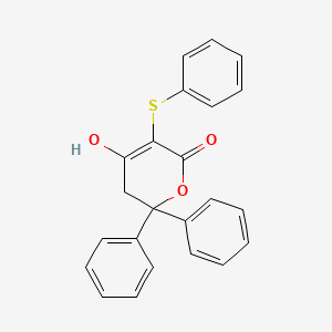 molecular formula C23H18O3S B8554879 4-hydroxy-2,2-diphenyl-5-phenylsulfanyl-3H-pyran-6-one 