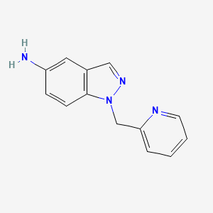molecular formula C13H12N4 B8554890 1-(Pyridin-2-ylmethyl)-1H-indazol-5-amine CAS No. 202197-33-9