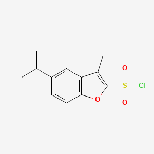 molecular formula C12H13ClO3S B8554911 5-Isopropyl-3-methylbenzofuran-2-sulfonyl chloride 