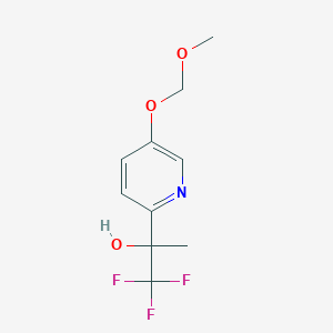 molecular formula C10H12F3NO3 B8554941 1,1,1-Trifluoro-2-(5-methoxymethoxy-pyridin-2-yl)-propan-2-ol 
