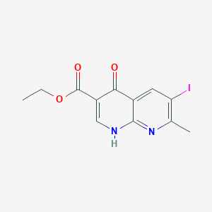 Ethyl 4-hydroxy-6-iodo-7-methyl[1,8]naphthyridine-3-carboxylate