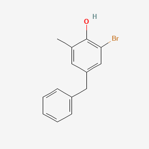 molecular formula C14H13BrO B8555030 4-Benzyl-2-bromo-6-methylphenol CAS No. 85341-61-3