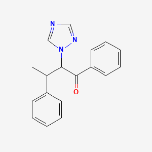 molecular formula C18H17N3O B8555075 1,3-Diphenyl-2-(1H-1,2,4-triazol-1-yl)butan-1-one CAS No. 66744-29-4