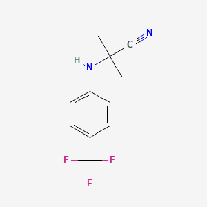molecular formula C11H11F3N2 B8555084 2-Methyl-2-(4-trifluoromethylphenyl)aminopropanenitrile 