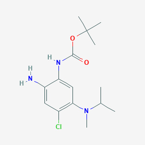 molecular formula C15H24ClN3O2 B8555107 Carbamic acid,[2-amino-4-chloro-5-[methyl(1-methylethyl)amino]phenyl]-,1,1-dimethylethyl ester 