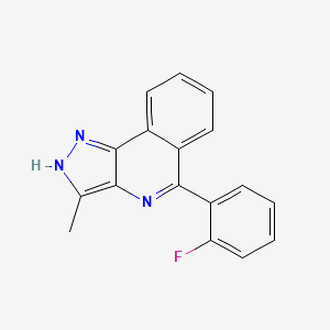 molecular formula C17H12FN3 B8555135 5-(2-Fluorophenyl)-3-methyl-1H-pyrazolo[4,3-c]isoquinoline CAS No. 824968-65-2