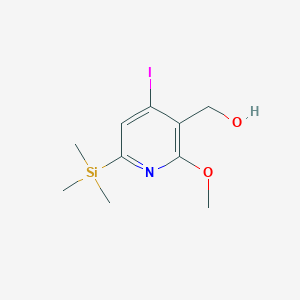 molecular formula C10H16INO2Si B8555214 3-Pyridinemethanol, 4-iodo-2-methoxy-6-(trimethylsilyl)- CAS No. 375346-05-7