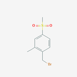 molecular formula C9H11BrO2S B8555369 1-Bromomethyl-4-methanesulfonyl-2-methyl-benzene 