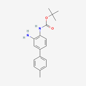 molecular formula C18H22N2O2 B8555409 Carbamic acid,(3-amino-4'-methyl[1,1'-biphenyl]-4-yl)-,1,1-dimethylethyl ester 