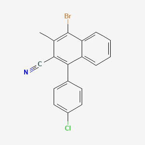 molecular formula C18H11BrClN B8555442 4-Bromo-1-(4-chlorophenyl)-3-methyl-2-naphthonitrile 