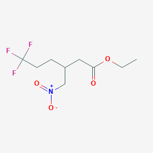 molecular formula C9H14F3NO4 B8555544 Ethyl 6,6,6-trifluoro-3-(nitromethyl)hexanoate 