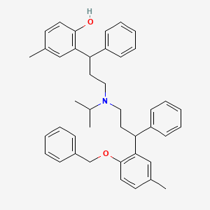 molecular formula C42H47NO2 B8555555 2-(3-{[3-(2-Benzyloxy-5-methylphenyl)-3-phenylpropyl]isopropylamino}-1-phenylpropyl)-4-methylphenol CAS No. 854306-71-1