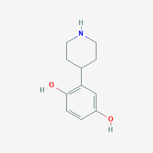 molecular formula C11H15NO2 B8555634 4-(2,5-Dihydroxyphenyl)piperidine 