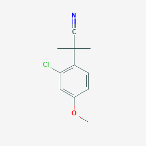 molecular formula C11H12ClNO B8555763 2-(2-Chloro-4-methoxy-phenyl)-2-methyl-propionitrile 