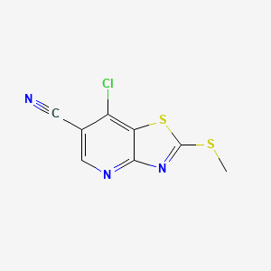 molecular formula C8H4ClN3S2 B8555853 7-Chloro-2-methylsulfanyl-thiazolo[4,5-b]pyridine-6-carbonitrile 