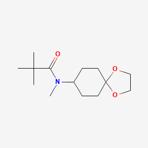 molecular formula C14H25NO3 B8555879 N-(1,4-Dioxaspiro[4,5]dec-8-yl)-2,2,N-trimethylpropionamide 