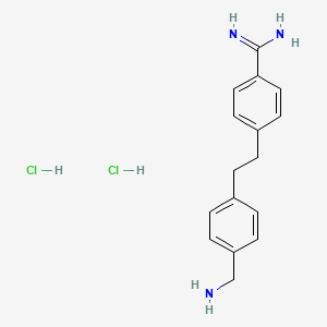 B8555973 Benzenecarboximidamide, 4-(2-(4-(aminomethyl)phenyl)ethyl)-, dihydrochloride CAS No. 101206-26-2