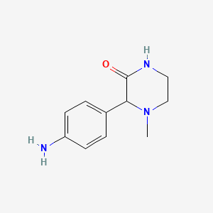 molecular formula C11H15N3O B8555999 3-(4-Aminophenyl)-4-methylpiperazin-2-one 