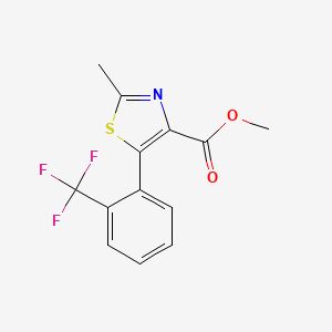 molecular formula C13H10F3NO2S B8556024 2-Methyl-5-(2-trifluoromethyl-phenyl)-thiazole-4-carboxylic acid methyl ester 