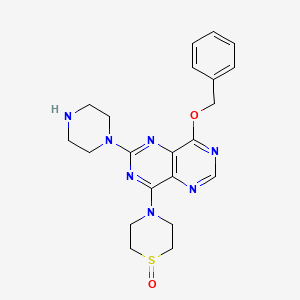 molecular formula C21H25N7O2S B8556028 8-Benzyloxy-4-(1-oxido-thiomorpholino)-2-piperazino-pyrimido(5,4-d)pyrimidine CAS No. 78535-05-4