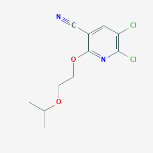 molecular formula C11H12Cl2N2O2 B8556043 5,6-Dichloro-2-(2-isopropoxyethoxy)nicotinonitrile 