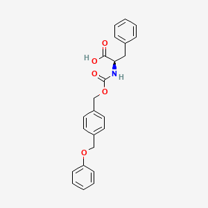molecular formula C24H23NO5 B8556060 (R)-2-(4-Phenoxymethyl-benzyloxycarbonylamino)-3-phenyl-propionic Acid CAS No. 361456-34-0