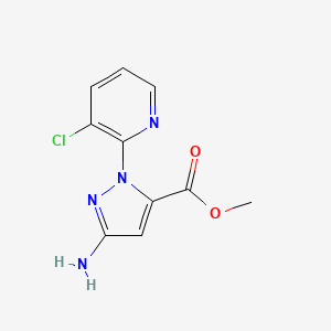 molecular formula C10H9ClN4O2 B8556082 Methyl 3-Amino-1-(3-chloro-2-pyridyl)pyrazole-5-carboxylate 