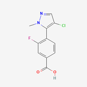 molecular formula C11H8ClFN2O2 B8556093 4-(4-chloro-1-methyl-1H-pyrazol-5-yl)-3-fluorobenzoic acid 