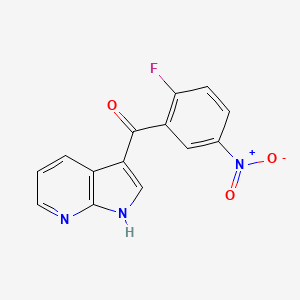 molecular formula C14H8FN3O3 B8556157 (2-Fluoro-5-nitrophenyl)(1H-pyrrolo[2,3-b]pyridin-3-yl)methanone CAS No. 858116-91-3