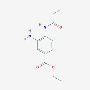 Benzoic acid,3-amino-4-[(1-oxopropyl)amino]-,ethyl ester
