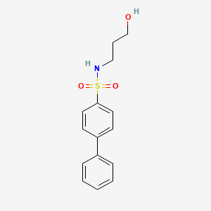molecular formula C15H17NO3S B8556277 N-(3-Hydroxypropyl)[1,1'-biphenyl]-4-sulfonamide CAS No. 871113-52-9