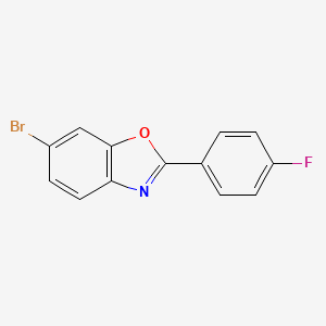 molecular formula C13H7BrFNO B8556289 2-(p-Fluorophenyl)-6-bromobenzoxazole 