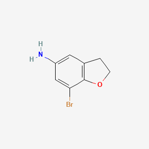 molecular formula C8H8BrNO B8556305 5-Amino-7-bromo-2,3-dihydrobenzofuran 