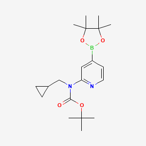 molecular formula C20H31BN2O4 B8556439 Tert-butyl (cyclopropylmethyl)(4-(4,4,5,5-tetramethyl-1,3,2-dioxaborolan-2-yl)pyridin-2-yl)carbamate 