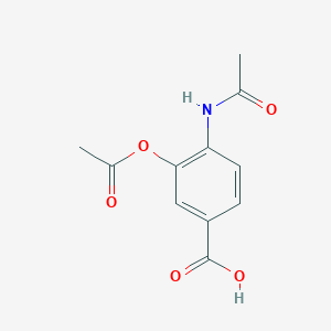 molecular formula C11H11NO5 B8556452 4-(Acetylamino)-3-acetoxybenzoic acid 