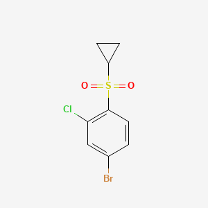 molecular formula C9H8BrClO2S B8556496 4-Bromo-2-chloro-1-(cyclopropylsulfonyl)benzene 