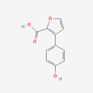 molecular formula C11H8O4 B8556570 3-(4-Hydroxyphenyl)-2-furancarboxylic acid 